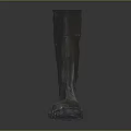Tall Rain Boots With Rubber Material And Textured Sole Design Detail