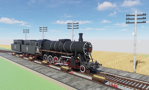 Vehicle Retro Train 3d model