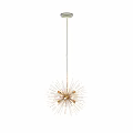 Modern Gold Chandelier with Metal Frame and Spherical Bulbs for Contemporary Interior Decor