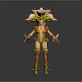 Game and Movie Character With Elaborate Floral Headdress Vibrant Yellow Red Outfit Mythical Design