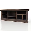 Dark Wooden Storage Cabinet With Multiple Shelves Functional Living Room Furniture