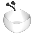 Modern wash basin counter basin faucet combination 3d model