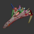 Advanced Futuristic Spaceship With Aerodynamic Structure Cockpit And Thrusters For Space Exploration