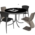 Modern Dining Table and Chair Combination 3d model