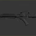 Multi Barrel Machine Gun With Sniper Scope And Metallic Tactical Design