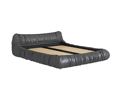 Black Inflatable Double Air Bed With Comfortable Supportive Mattress And Cozy Edge Design 3d model