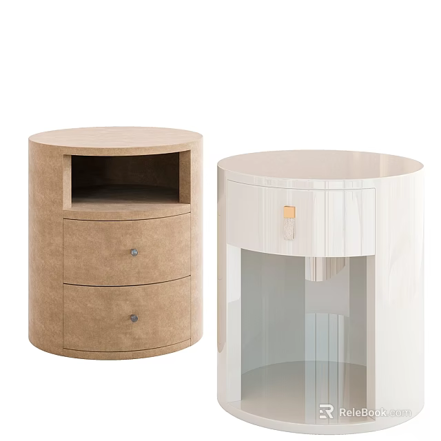 Modern Brown and White Chest of Drawers with Sleek Design and Storage Drawers 3d model 