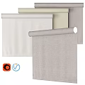 Light Toned Fabric Curtains in Rolled Style for Modern Home Decor