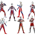 Game character 2D material Ultraman 3d model