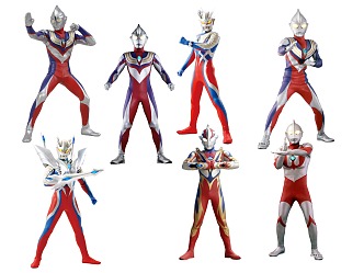 Game character 2D material Ultraman 3d model