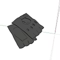 Modern Black Leather Wall Decor With Holes And Metal Buckle Accents