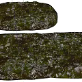 Natural Stone And Wood With Mossy Texture For Garden Landscaping Design