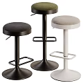 Modern Black And White Bar Stools With Round Base And Footrest Stylish Design