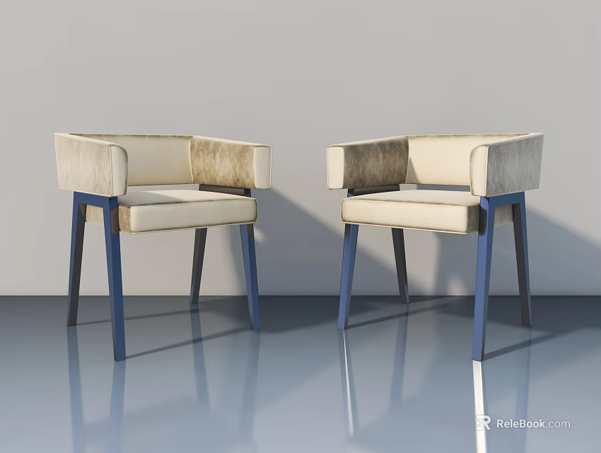 Modern Flush Door Design With Beige Panel And Blue Frame For Interior Space 3d model