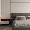 Modern Bedroom Interior Design With Gray Bed Nightstands Table Lamps Rug And White Wardrobes