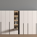 modern wardrobe handle-free bedroom wardrobe 3d model