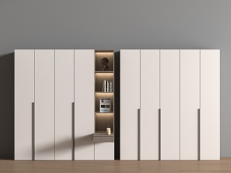 modern wardrobe handle-free bedroom wardrobe 3d model