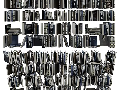 Extensive Collection of Books Magazines Displayed on Shelves and Stacked in Piles 3d model