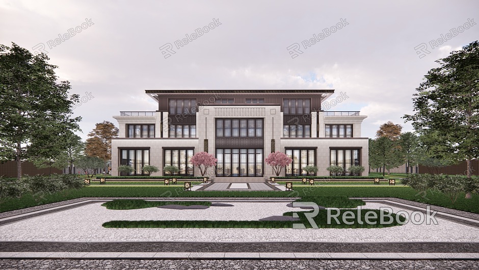 New Chinese style single-family villa model