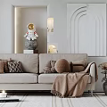 Modern double sofa multiplayer sofa 3d model
