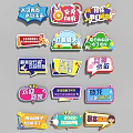 Colorful Cartoon Style Promotional Advertising Stickers For Marketing Events And Store Displays
