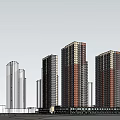 Modern High Rise Residential Buildings With Glass Facades And Urban Skyline