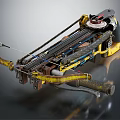 Mechanical Crossbow With Yellow Black Components Chain Mechanism And Metal Structure