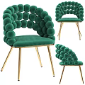 Modern Velvet Accent Chairs With Spherical Back Design And Metal Legs In Various Colors
