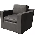 Modern Gray Leather Single Sofa With Sleek Armrests And Comfortable Design 3d model