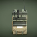 Backpack Mounted Portable Electronic Communication Equipment with Antenna and Storage Case 3d model