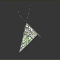 Architectural Plan Displayed On Triangular Flag With Green And White Design