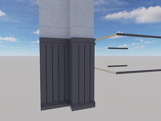American clapboard background board 3d model