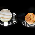 Celestial Cosmic Photo Spot With Jupiter Moon Planets Starry And Orbital Lines