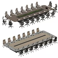 Modern Conference Table With Ergonomic Office Chairs For Professional Meetings