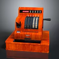 Vintage Wooden Cash Register With Digital Display Mechanical Keys And Classic Design