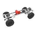 Off Road Vehicle Chassis Frame With Large Tires Red Motor And Gray Components