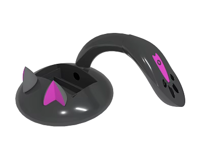 Black And Pink Cat Ear Shaped Curved Accessory With Decorative Holes 3d model
