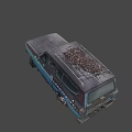 Old Rusty Blue Vintage SUV Car With Roof Rack And Worn Exterior