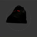 Black Athletic Sneakers With Red Accents Mesh Design And Durable Sole