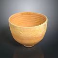 Handmade Natural Yellow Ceramic Bowl With Textured Surface For Daily Household Use