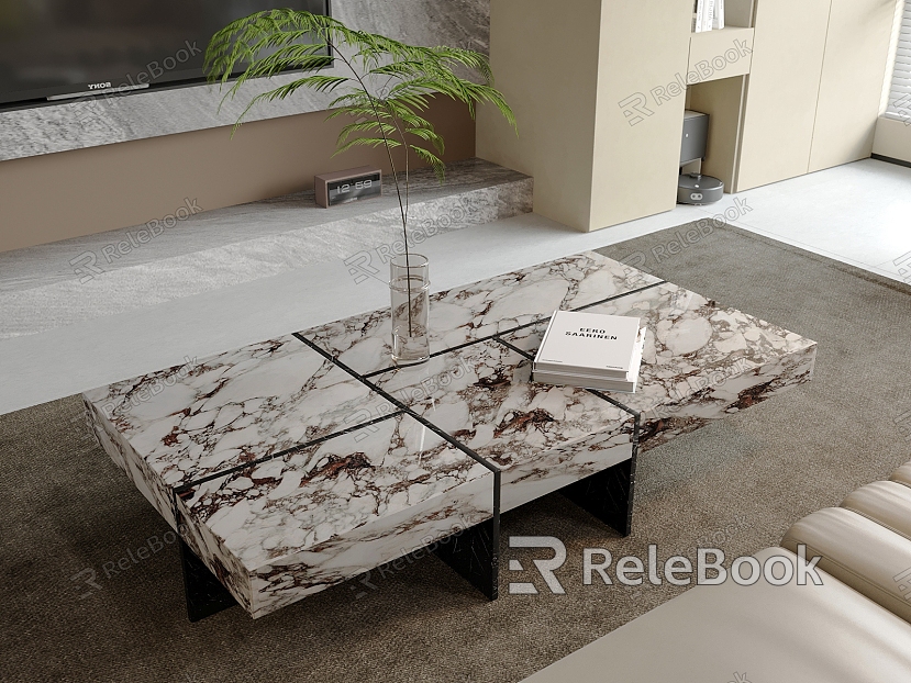 Modern marble coffee table model