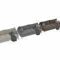 Two Seater Sofa With Neutral Tones Plaid Pillows Gray Throw And Black Tapered Legs