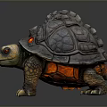 Reptile Turtle With Red Glowing Eyes Textured Shell Sharp Claws And Mythical Design 3d model