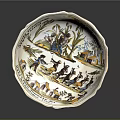Colorful Decorative Ornament Combination With Hand Painted Floral Figural Architectural Patterns