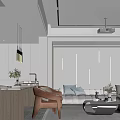 Modern AV Room Multi-functional Entertainment Room Sofa Coffee Table Combination 3d model