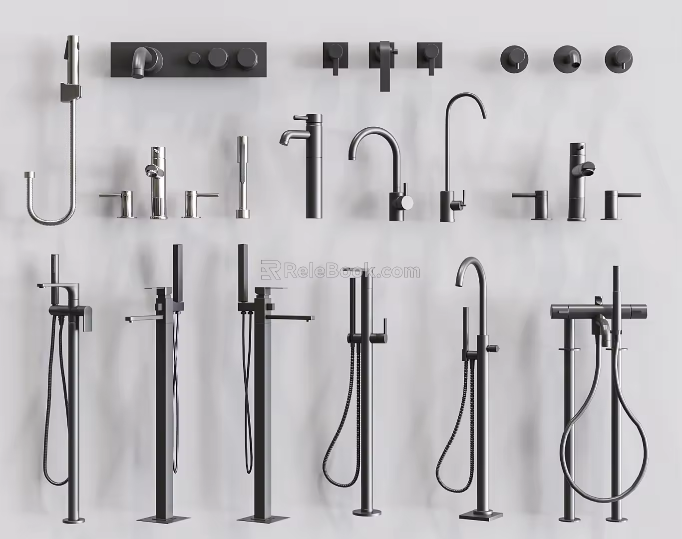 Modern faucet combination 3d model