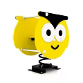 Yellow Playground Equipment with Cartoon Smiling Face and Black Details for Kids Outdoor Play
