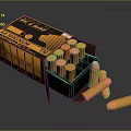 Open 38 Special Ammunition Box With 70 Brass Bullets Scattered On Surface