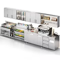 Stainless Steel Commercial Kitchen Equipment With Beverage Display Storage Drawers And Coffee Machine