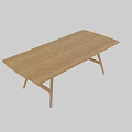 Modern Minimalist Wooden Dining Table With Unique Leg Structure And Natural Finish